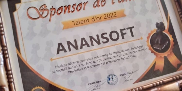 Bukavu/Football: Ananie Lunanga et Anansoft élevés au rend de Talents d’Or