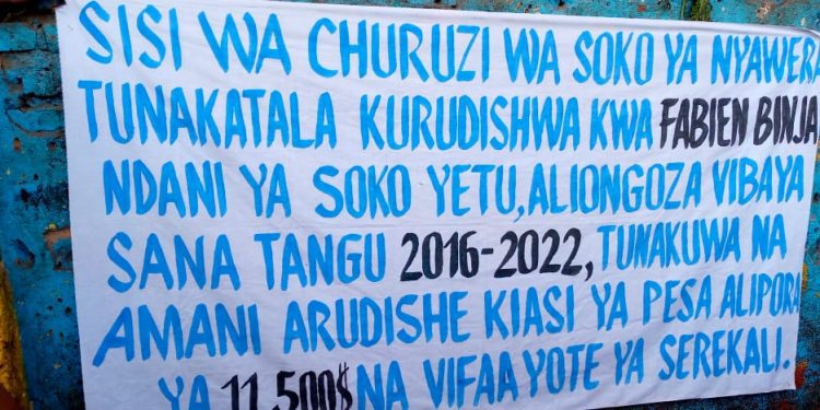 Bukavu: Les vendeurs du marché de nyawera s’opposent à la réhabilitation de Fabien Binja