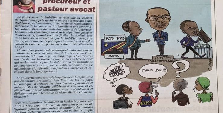 Revue de presse/Le Souverain Libre titre : Zacharie LWAMIRA et Bisimwa Yabe s’embrouillent sur la mise en accusation de Théo Ngwabidje