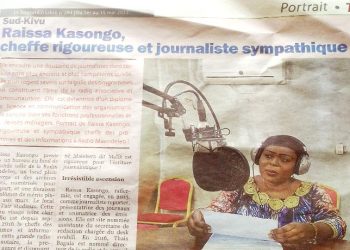 Revue de presse : Le Souverain Libre titre : Raissa  Kasongo, cheffe rigoureuse et journaliste sympathique.  