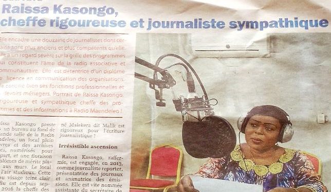 Revue de presse : Le Souverain Libre titre : Raissa  Kasongo, cheffe rigoureuse et journaliste sympathique.