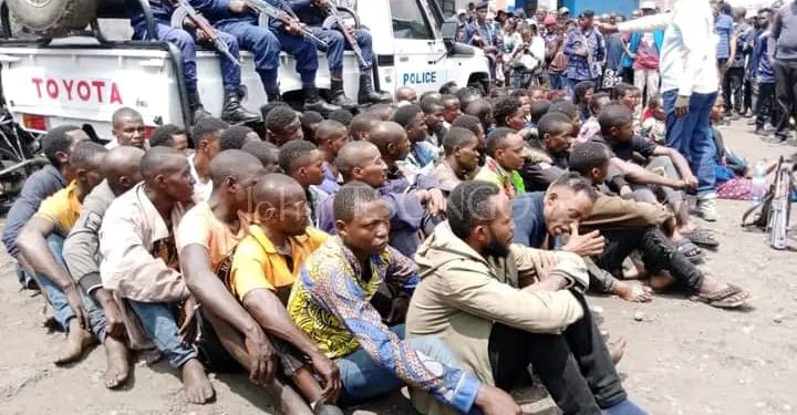 L’armée présente les présumés bandits armés à la population de la ville volcanique