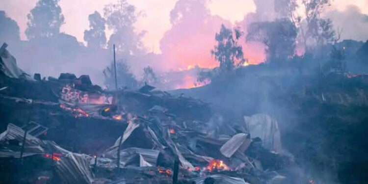 Bukavu : Plus de 350 Habitations Calcinées dans un incendie survenu au quartier Nyakaliba, à Kadutu