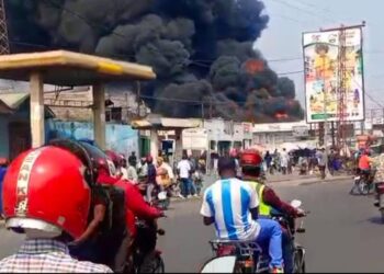 La station réduite en cendre à Goma