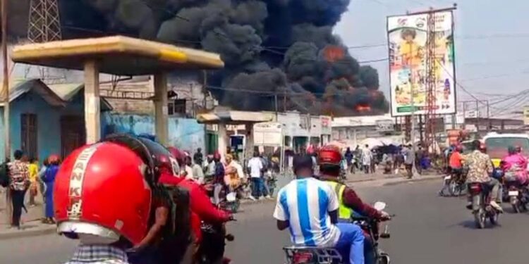 La station réduite en cendre à Goma
