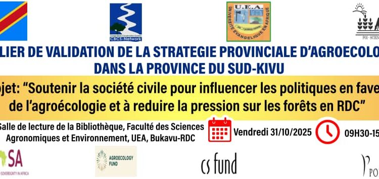 Sud Kivu: La validation de la Stratégie Provinciale d’agroécologie, une étape importante vers un renouveau écologique