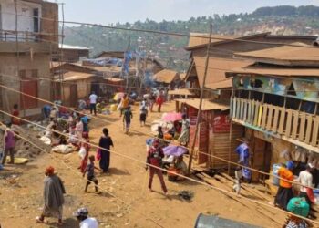 Vue du centre de négoce de kasihe dans le groupement de Mudusa
